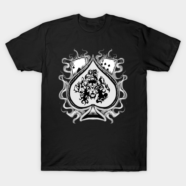 Ace of spades white T-Shirt by Shawnsonart